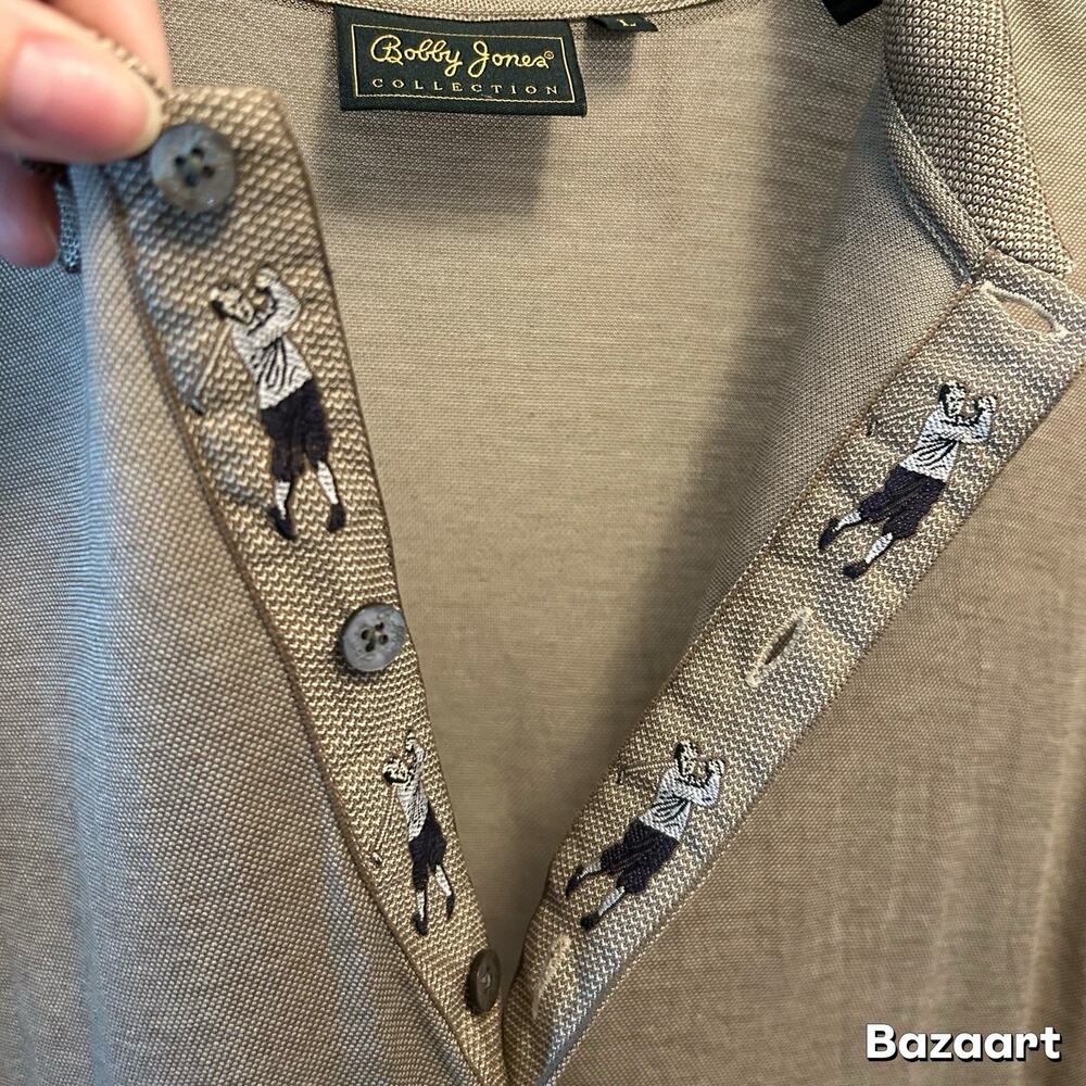 Bobby Jones Taupe golf shirt - Made in Italy - 100% cotton - Men’s Large